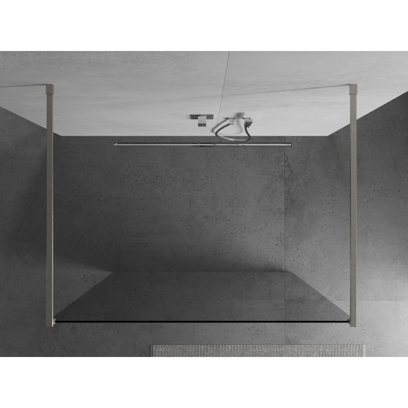 Mexen Kioto ścianka prysznicowa wolnostojąca 110 x 200 cm, transparent 8 mm, nikiel szczotkowany - 800-110-002-97-00