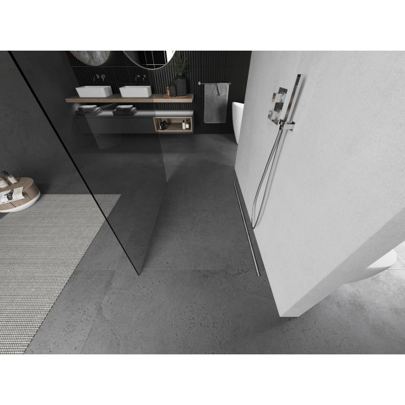 Mexen Kioto ścianka prysznicowa wolnostojąca 150 x 200 cm, transparent 8 mm, nikiel szczotkowany - 800-150-002-97-00