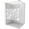 Mexen Kioto ścianka prysznicowa Walk-in 130 x 200 cm, biały wzór 8 mm, miedź szczotkowana - 800-130-101-65-85
