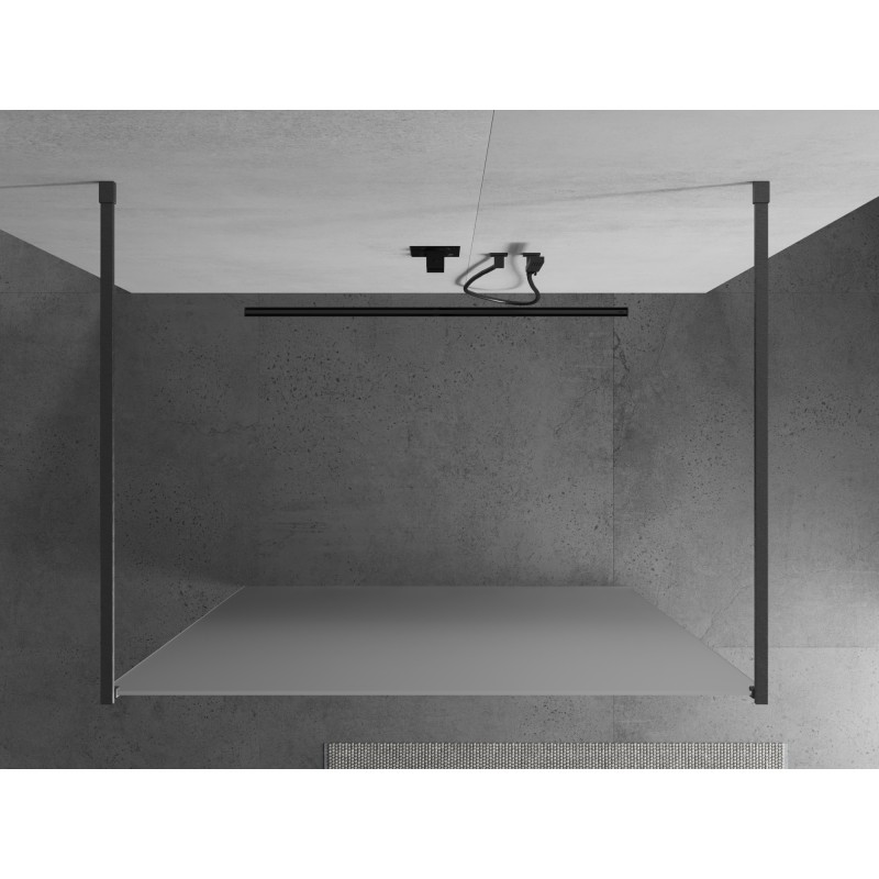 Mexen Kioto ścianka prysznicowa wolnostojąca 110 x 200 cm, szron 8 mm, gun gray szczotkowany - 800-110-002-66-30