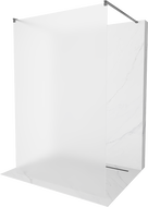 Mexen Kioto ścianka prysznicowa wolnostojąca 130 x 200 cm, szron 8 mm, gun gray szczotkowany - 800-130-002-66-30