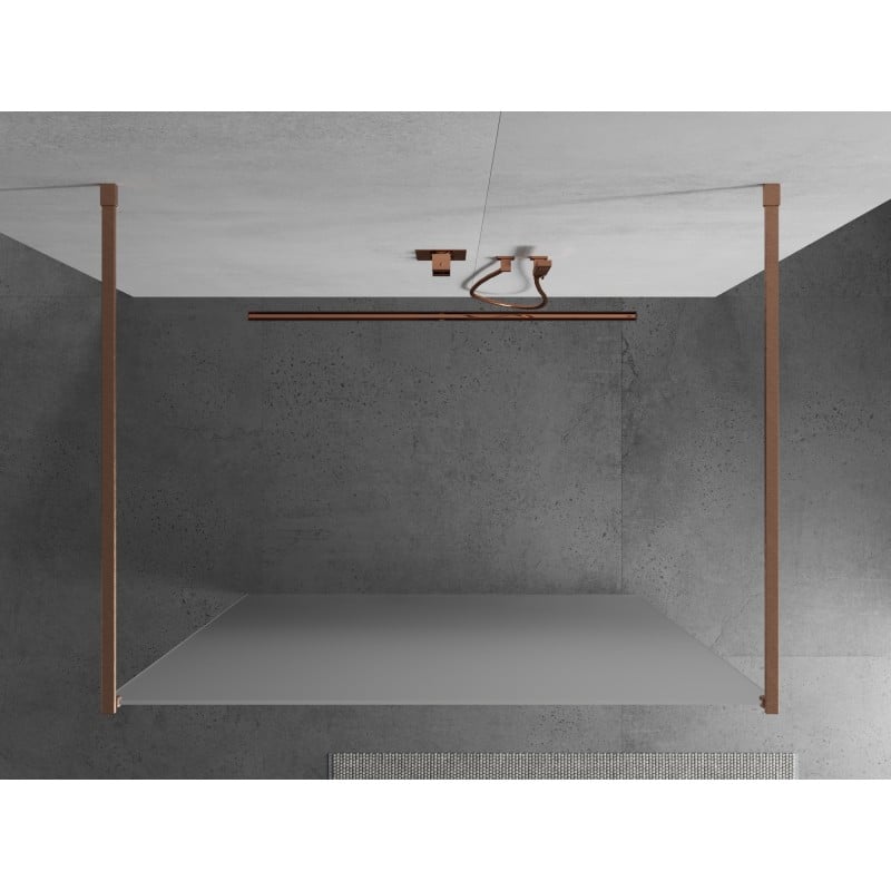 Mexen Kioto ścianka prysznicowa wolnostojąca 100 x 200 cm, szron 8 mm, miedź szczotkowana - 800-100-002-65-30