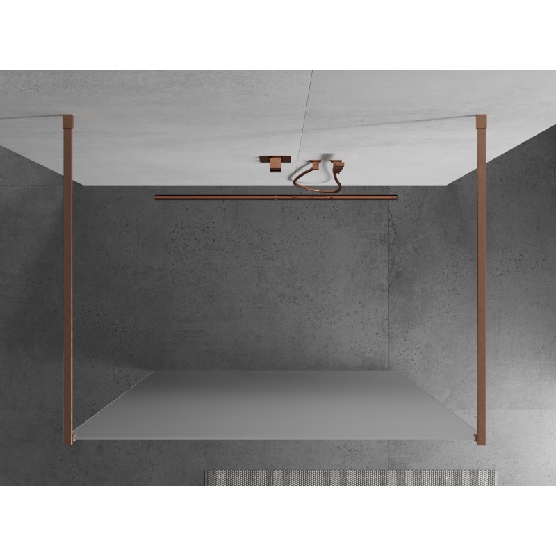 Mexen Kioto ścianka prysznicowa wolnostojąca 130 x 200 cm, szron 8 mm, miedź szczotkowana - 800-130-002-65-30