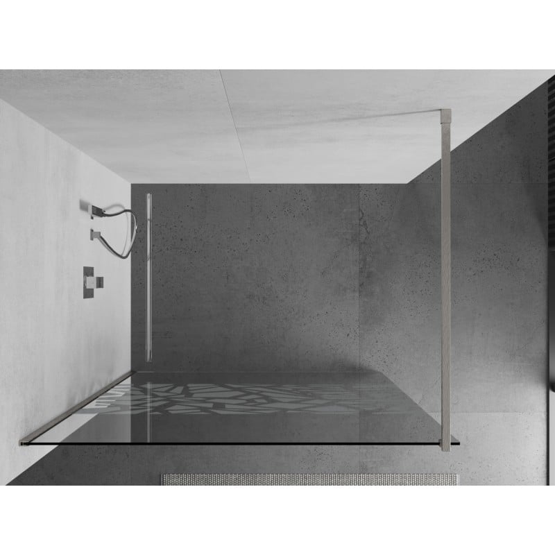 Mexen Kioto ścianka prysznicowa Walk-in 100 x 200 cm, biały wzór 8 mm, nikiel szczotkowany - 800-100-101-97-85