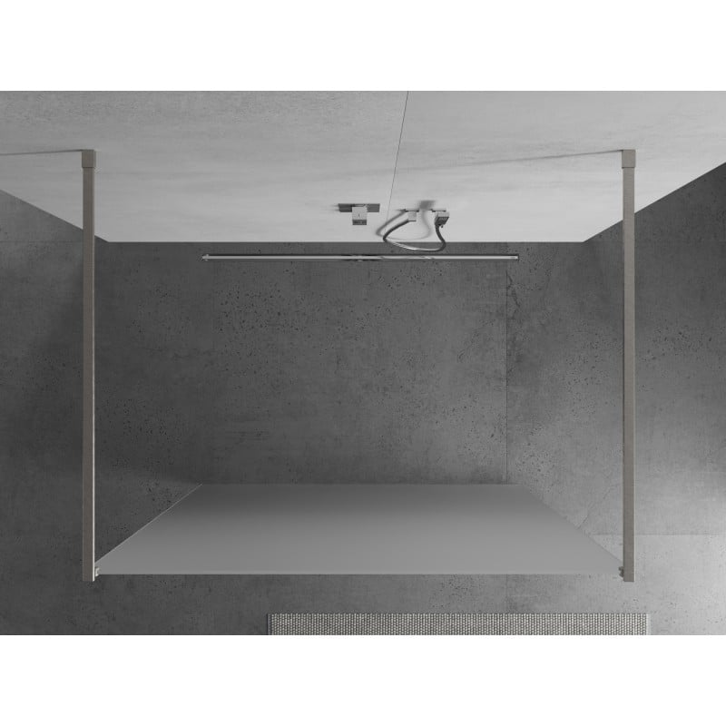 Mexen Kioto ścianka prysznicowa wolnostojąca 110 x 200 cm, szron 8 mm, nikiel szczotkowany - 800-110-002-97-30