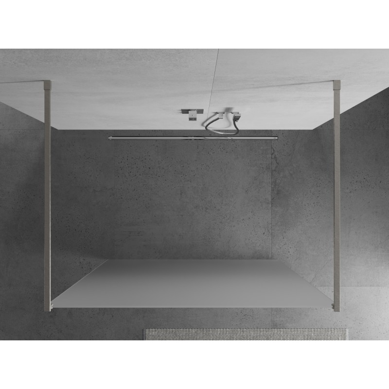 Mexen Kioto ścianka prysznicowa wolnostojąca 120 x 200 cm, szron 8 mm, nikiel szczotkowany - 800-120-002-97-30