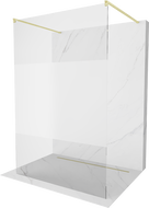 Mexen Kioto ścianka prysznicowa wolnostojąca 140 x 200 cm, transparent/szron 8 mm, złota szczotkowana - 800-140-002-55-35