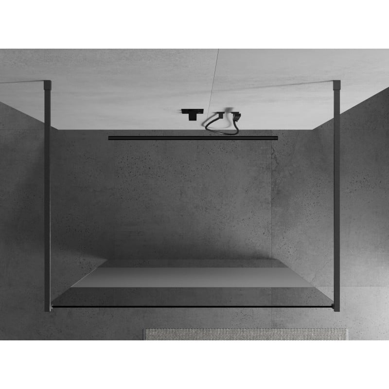 Mexen Kioto ścianka prysznicowa wolnostojąca 100 x 200 cm, transparent/szron 8 mm, gun gray szczotkowany - 800-100-002-66-35