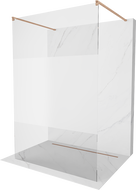 Mexen Kioto ścianka prysznicowa wolnostojąca 130 x 200 cm, transparent/szron 8 mm, miedź szczotkowana - 800-130-002-65-35