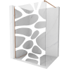 Mexen Kioto ścianka prysznicowa Walk-in 100 x 200 cm, biała fala 8 mm, miedź szczotkowana - 800-100-101-65-97