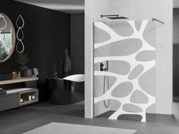Mexen Kioto ścianka prysznicowa Walk-in 70 x 200 cm, biała fala 8 mm, gun gray szczotkowany - 800-070-101-66-97