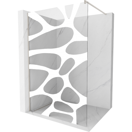 Mexen Kioto ścianka prysznicowa Walk-in 70 x 200 cm, biała fala 8 mm, nikiel szczotkowany - 800-070-101-97-97