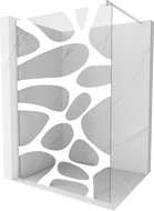 Mexen Kioto ścianka prysznicowa Walk-in 90 x 200 cm, biała fala 8 mm, nikiel szczotkowany - 800-090-101-97-97