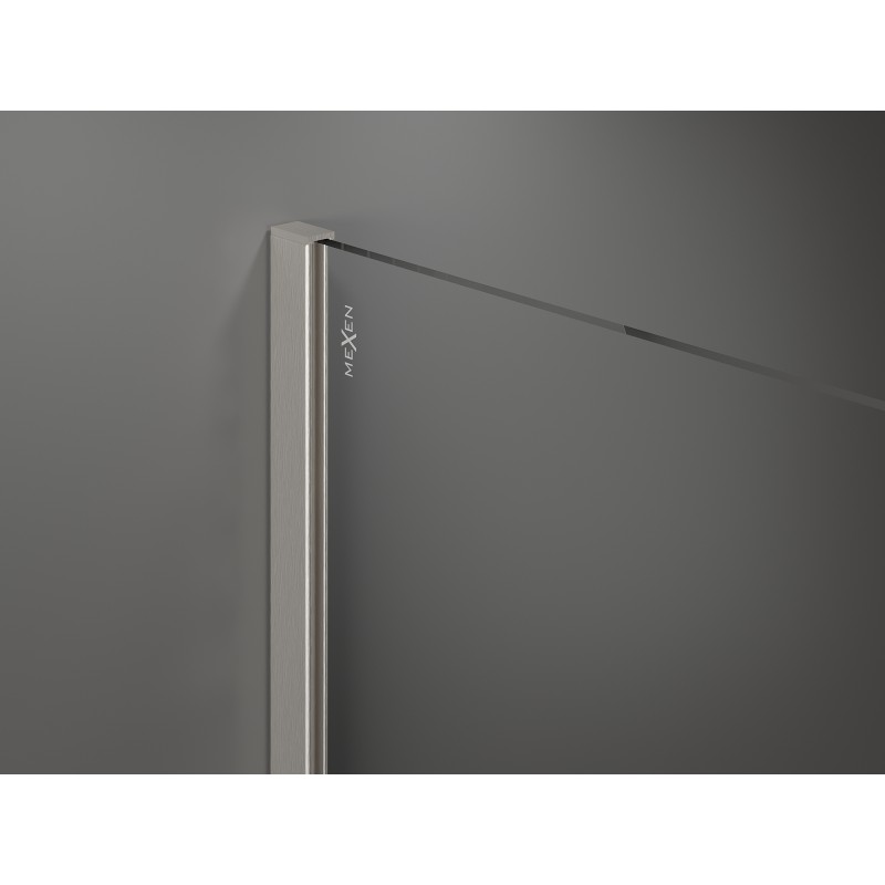 Mexen Kioto ścianka prysznicowa Walk-in 120 x 200 cm, biała fala 8 mm, nikiel szczotkowany - 800-120-101-97-97
