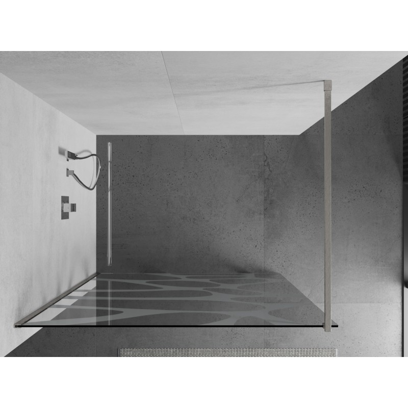 Mexen Kioto ścianka prysznicowa Walk-in 120 x 200 cm, biała fala 8 mm, nikiel szczotkowany - 800-120-101-97-97