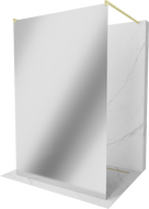 Mexen Kioto ścianka prysznicowa wolnostojąca 120 x 200 cm, lustro 8 mm, złota szczotkowana - 800-120-002-55-50