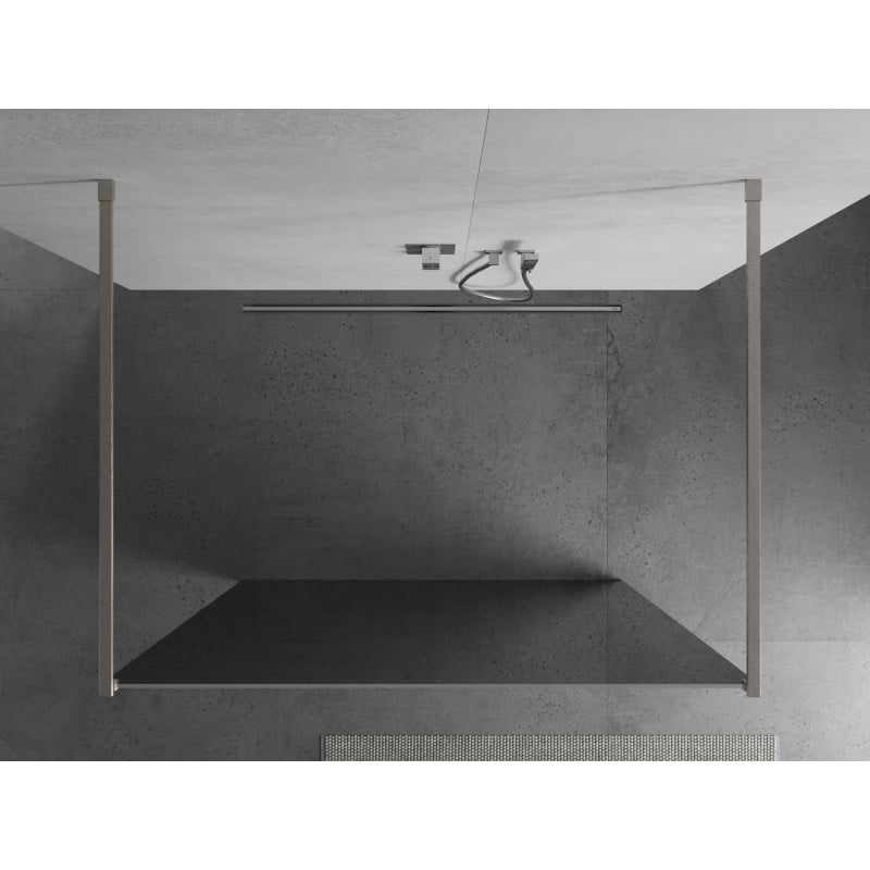 Mexen Kioto ścianka prysznicowa wolnostojąca 100 x 200 cm, lustro 8 mm, nikiel szczotkowany - 800-100-002-97-50