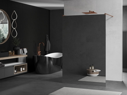 Mexen Kioto ścianka prysznicowa wolnostojąca 100 x 200 cm, lustro 8 mm, miedź szczotkowana - 800-100-002-65-50