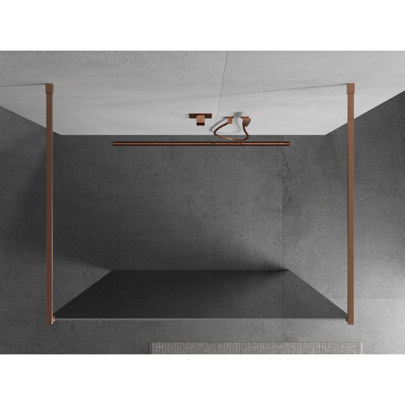 Mexen Kioto ścianka prysznicowa wolnostojąca 100 x 200 cm, lustro 8 mm, miedź szczotkowana - 800-100-002-65-50