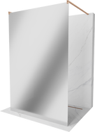 Mexen Kioto ścianka prysznicowa wolnostojąca 100 x 200 cm, lustro 8 mm, miedź szczotkowana - 800-100-002-65-50