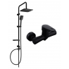 Mexen Sven zestaw prysznicowy natynkowy z deszczownicą i baterią prysznicową Kama, czarny - 72540262-70