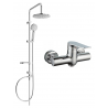 Mexen Carl zestaw prysznicowy natynkowy z deszczownicą i baterią prysznicową Pecos, chrom - 72740240-00