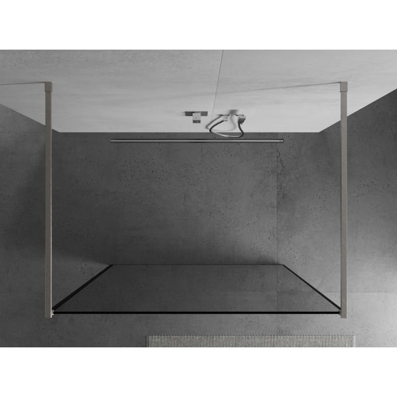 Mexen Kioto ścianka prysznicowa wolnostojąca 120 x 200 cm, czarna ramka 8 mm, nikiel szczotkowany - 800-120-002-97-70