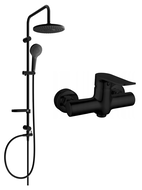 Mexen Erik zestaw prysznicowy natynkowy z deszczownicą i baterią prysznicową Pecos, czarny - 72740205-70