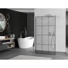 Mexen Kioto ścianka prysznicowa wolnostojąca 120 x 200 cm, czarna kratka 8 mm, nikiel szczotkowany - 800-120-002-97-77