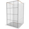 Mexen Kioto ścianka prysznicowa wolnostojąca 120 x 200 cm, czarna kratka 8 mm, miedź szczotkowana - 800-120-002-65-77