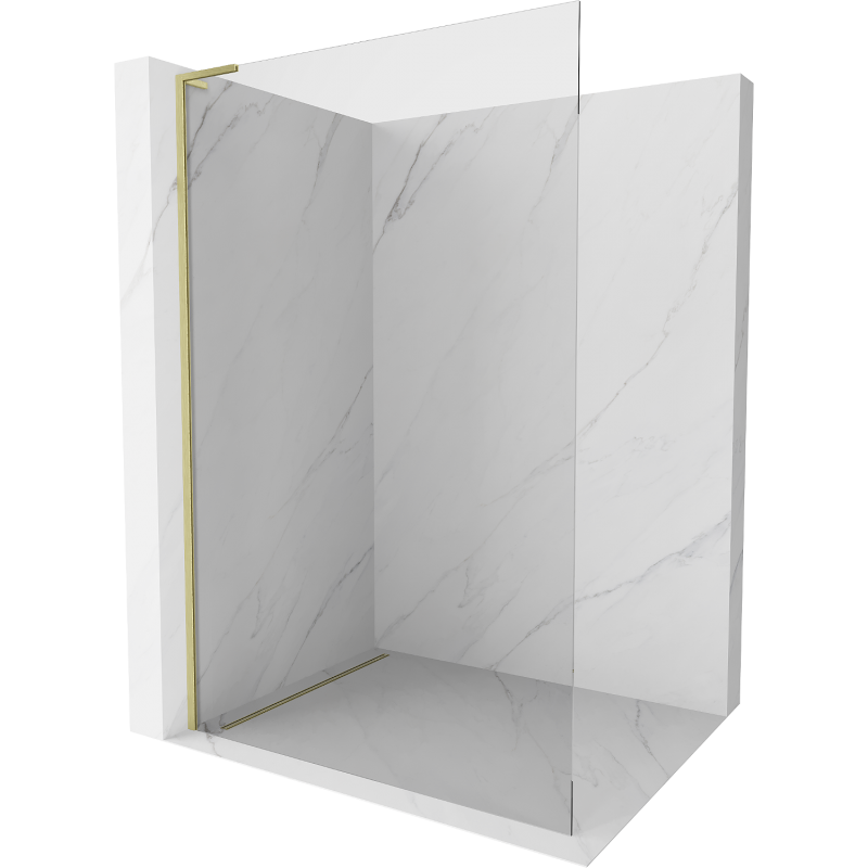 Mexen Kioto L ścianka prysznicowa Walk-in 50 x 200 cm, transparent, złota szczotkowana - 800-050-103-55-00