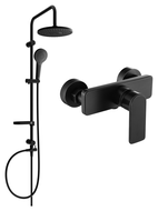 Mexen Erik zestaw prysznicowy natynkowy z deszczownicą i baterią prysznicową Cetus, czarny - 744340205-70