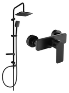 Mexen Sven zestaw prysznicowy natynkowy z deszczownicą i baterią prysznicową Cetus, czarny - 744340262-70