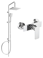 Mexen Tord zestaw prysznicowy natynkowy z deszczownicą i baterią prysznicową Alfa, chrom - 745740200-00