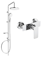 Mexen Erik zestaw prysznicowy natynkowy z deszczownicą i baterią prysznicową Alfa, chrom - 745740205-00