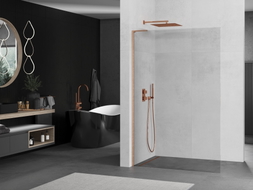 Mexen Kioto L ścianka prysznicowa Walk-in 60 x 200 cm, transparent, miedź szczotkowana - 800-060-103-65-00