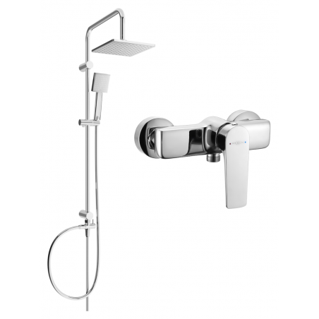Mexen Tord zestaw prysznicowy natynkowy z deszczownicą i baterią prysznicową Lynx, chrom - 745940200-00