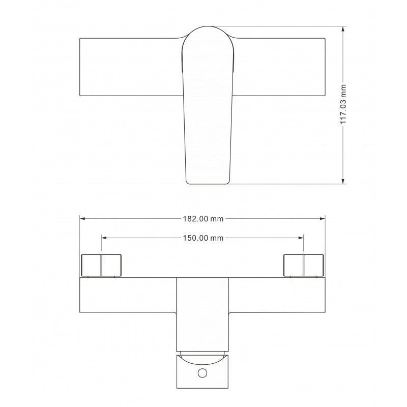Mexen Tord zestaw prysznicowy natynkowy z deszczownicą i baterią prysznicową Lynx, chrom - 745940200-00