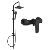 Mexen Tord zestaw prysznicowy natynkowy z deszczownicą i baterią prysznicową Lynx, czarny - 745940200-70