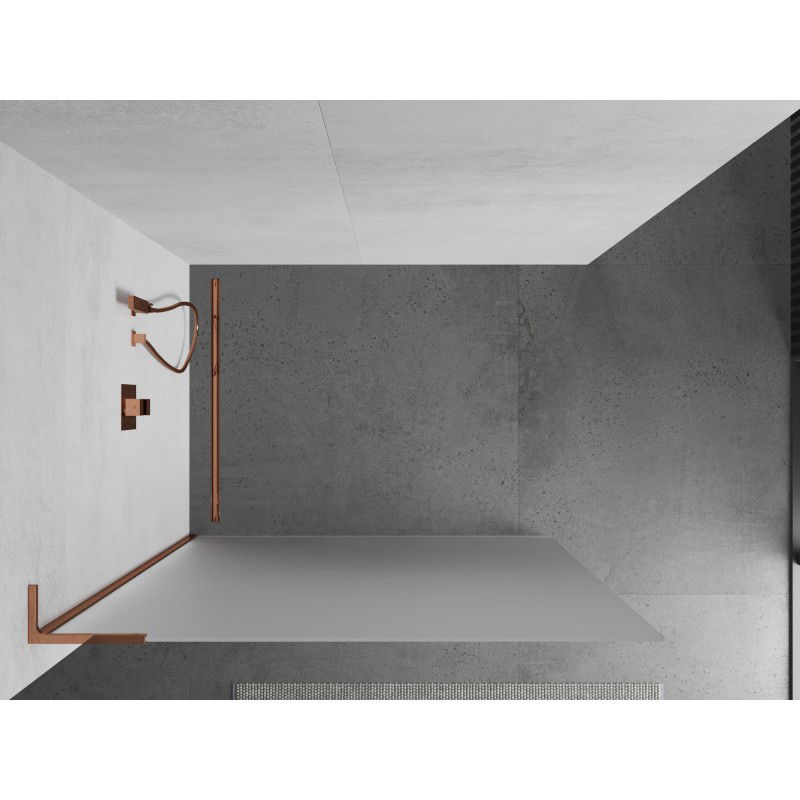Mexen Kioto L ścianka prysznicowa Walk-in 90 x 200 cm, szron, różowe złoto - 800-090-103-60-30