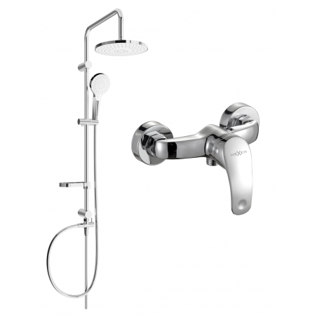 Mexen Erik zestaw prysznicowy natynkowy z deszczownicą i baterią prysznicową Fabia, chrom - 746540205-00