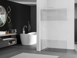 Mexen Kioto L ścianka prysznicowa Walk-in 80 x 200 cm, transparent/szron, biała - 800-080-103-20-35