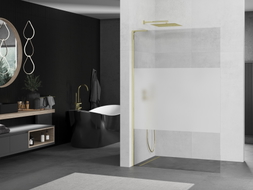 Mexen Kioto L ścianka prysznicowa Walk-in 90 x 200 cm, transparent/szron, złota - 800-090-103-50-35