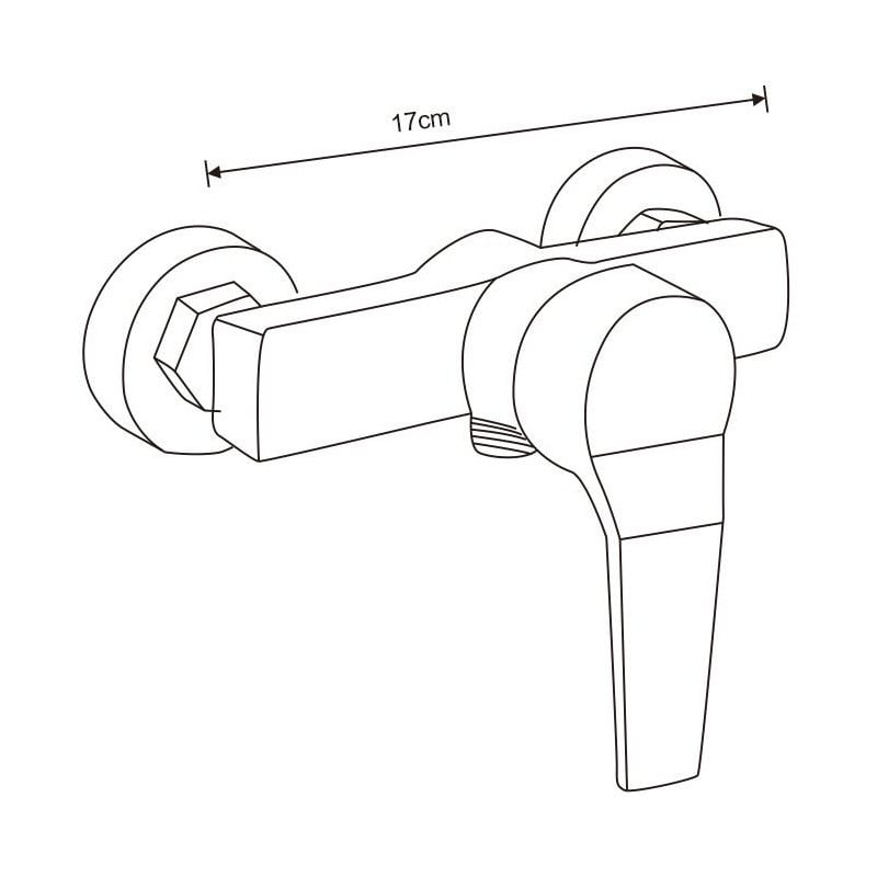Mexen Erik zestaw prysznicowy natynkowy z deszczownicą i baterią prysznicową Caro, chrom - 746640205-00