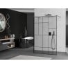 Mexen Kioto ścianka prysznicowa wolnostojąca 140 x 200 cm, czarny wzór 8 mm, gun gray szczotkowany - 800-140-002-66-78