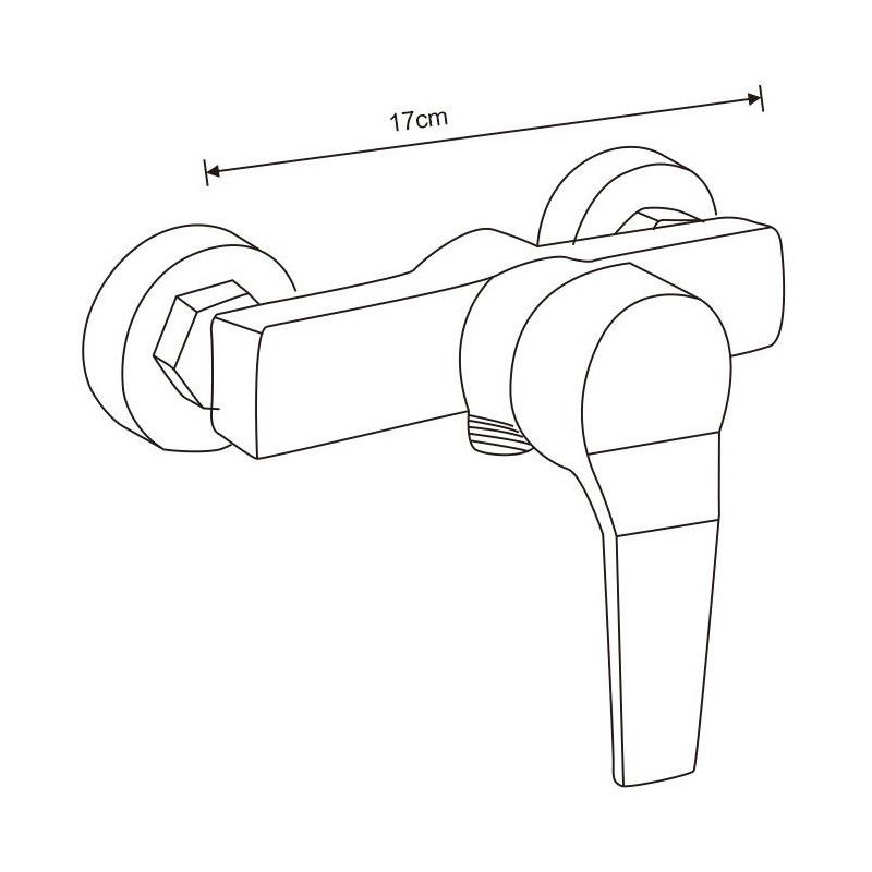 Mexen Carl zestaw prysznicowy natynkowy z deszczownicą i baterią prysznicową Caro, chrom - 746640240-00