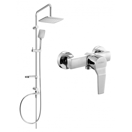 Mexen Sven zestaw prysznicowy natynkowy z deszczownicą i baterią prysznicową Caro, chrom - 746640262-00