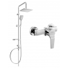 Mexen Sven zestaw prysznicowy natynkowy z deszczownicą i baterią prysznicową Caro, chrom - 746640262-00