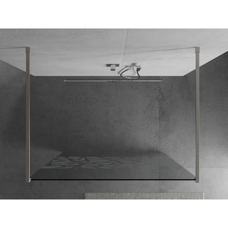 Mexen Kioto ścianka prysznicowa wolnostojąca 120 x 200 cm, biały wzór 8 mm, nikiel szczotkowany - 800-120-002-97-85