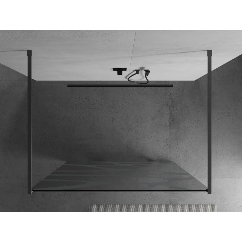 Mexen Kioto ścianka prysznicowa wolnostojąca 100 x 200 cm, biała fala 8 mm, gun gray szczotkowany - 800-100-002-66-97